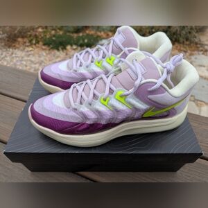 Women’s KD17 NRG Purple Gradient Athletic Sneakers with Neon Accents